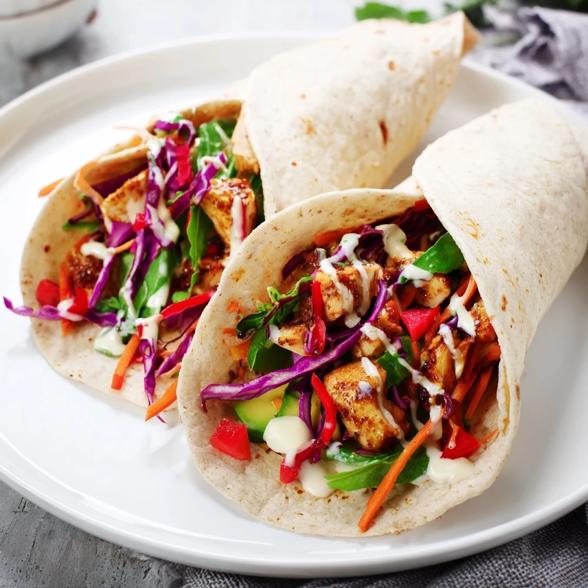Poppy-Inspired Chicken Salad Wraps, a colorful wrap filled with delicious, fresh ingredients for a satisfying meal.