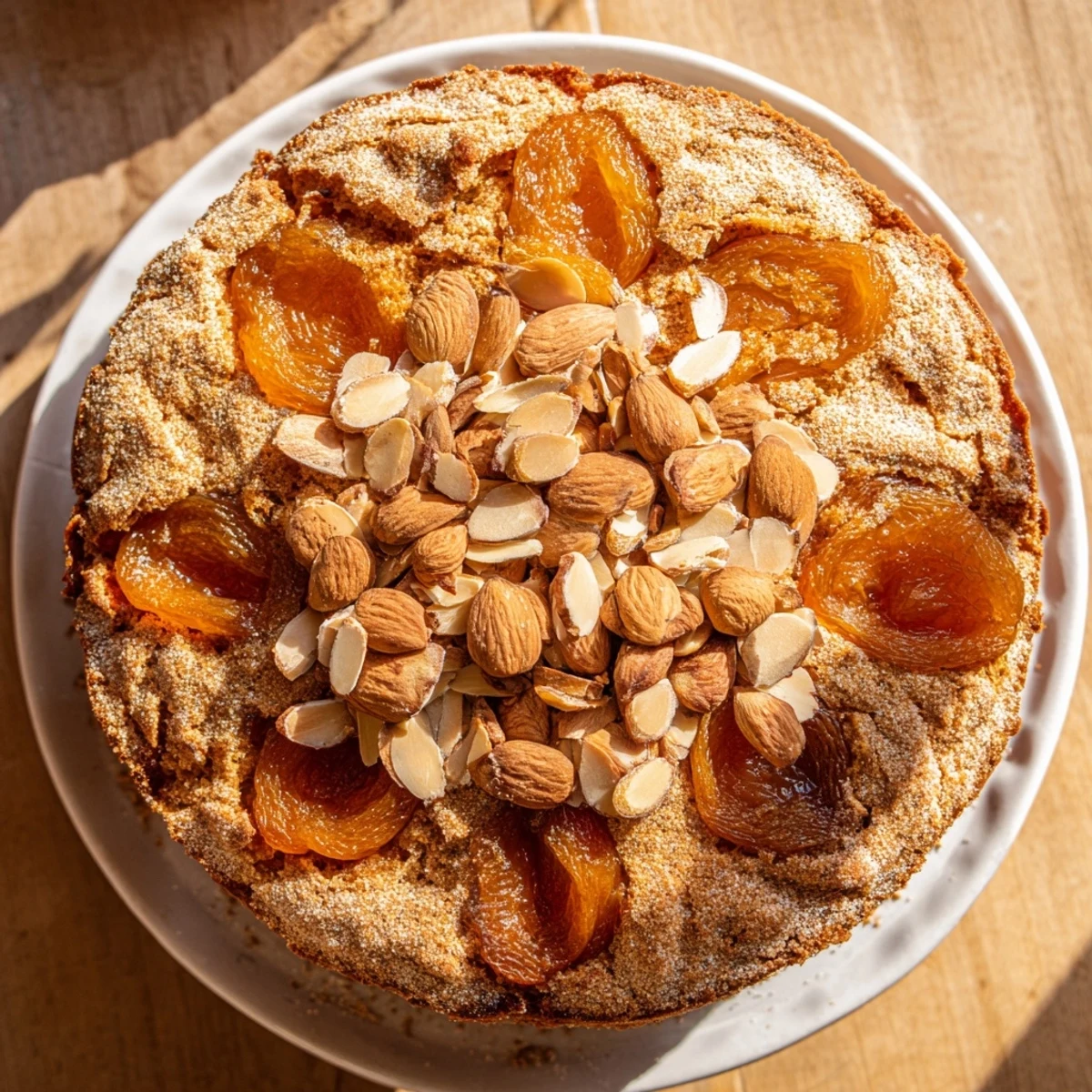 Soft, Sweet Plum-Infused Almond Cake, warm from the oven, with plump plum slices and golden crust.