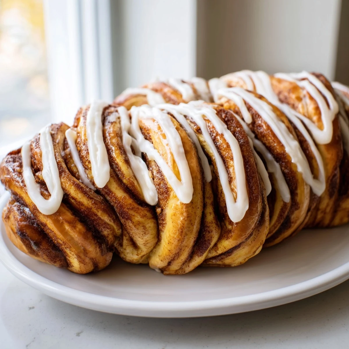 A warm, golden Cinnamon Swirl Christmas Tree Bread, swirled with cinnamon, perfect for holiday breakfasts.