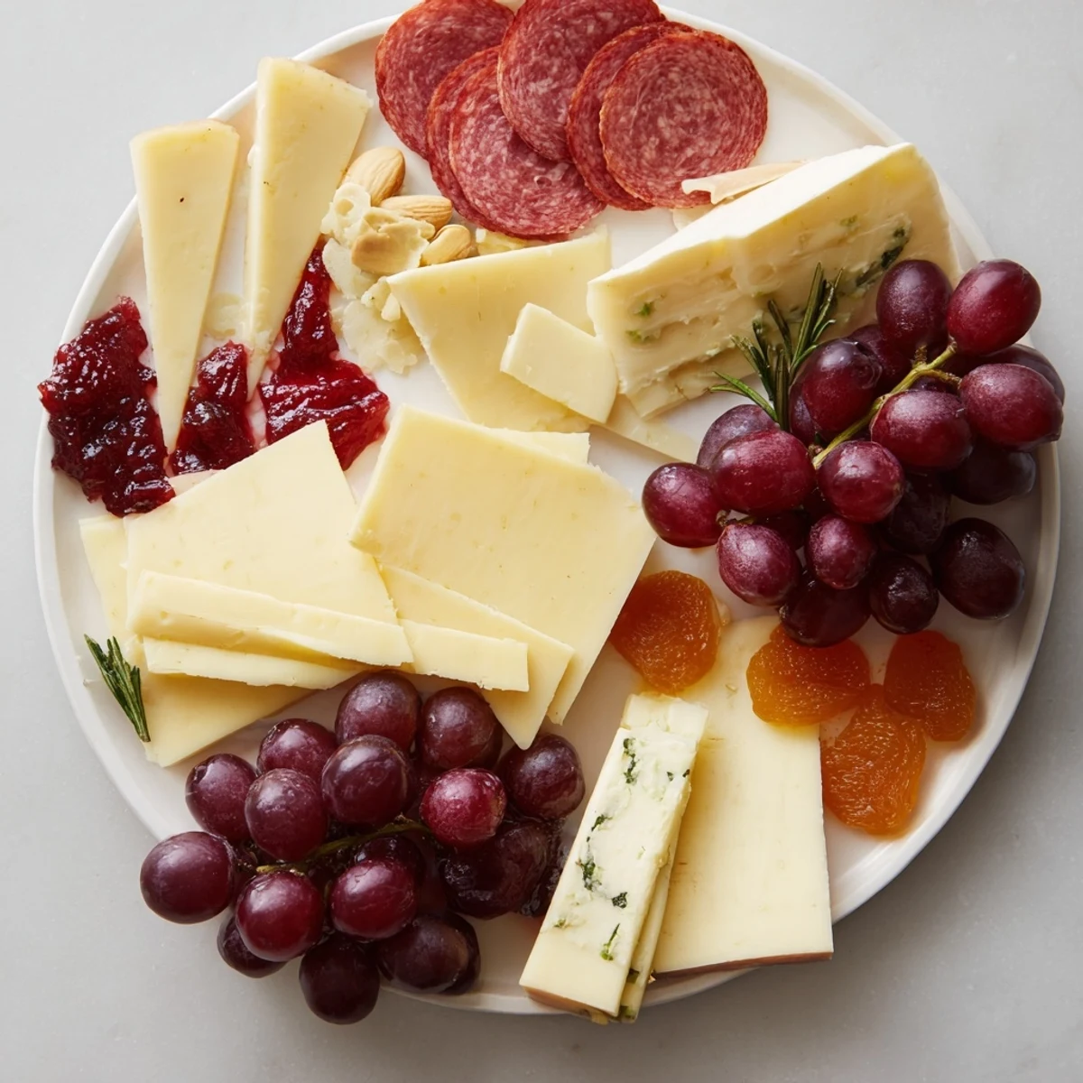 Triangle- and rhombus-shaped cheeses and meats display beautifully on this Geometric Gala charcuterie board.