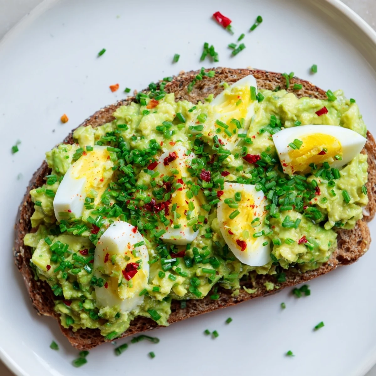 Smashed avocado and egg mixture, vibrant green, ready to spread on toasted whole grain for a quick Avocado Egg Smash.