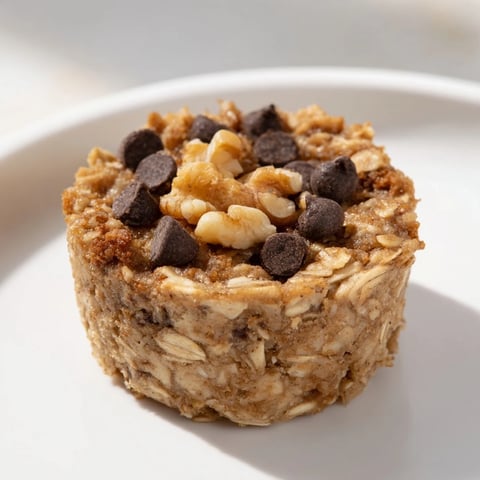 Golden baked oatmeal cups, brimming with fresh berries, perfect for a quick and wholesome breakfast.