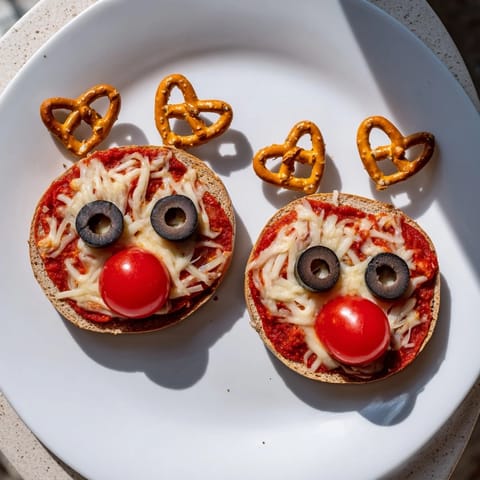 Reindeer Face Pizza Bagels