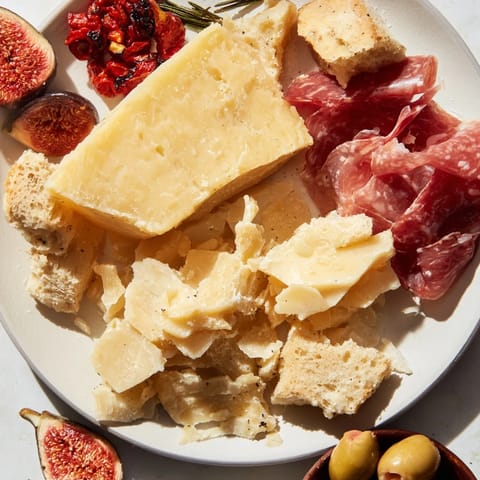 Beautiful Rustic Italian Farmhouse Board featuring a stunning arrangement of Italian antipasti, a feast for the eyes.