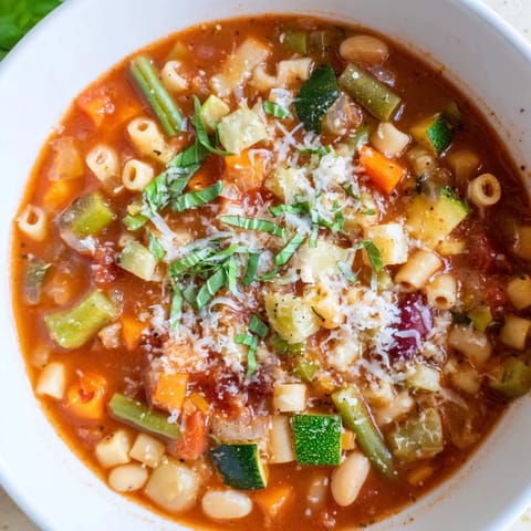 Tomato Basil Minestrone Soup