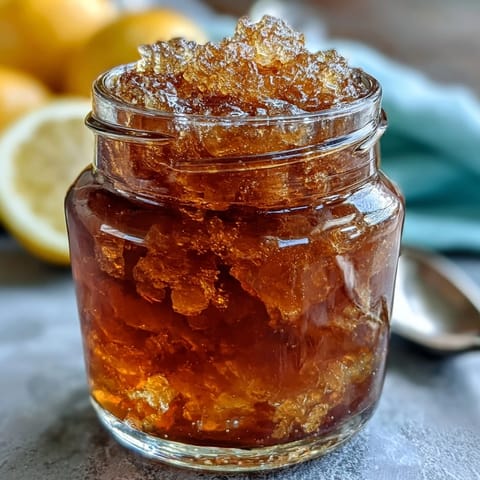 Dandelion Jelly with Fresh Lemon and Honey: a golden spread with delicate floral notes, bright citrus zest, and a hint of honey sweetness.  