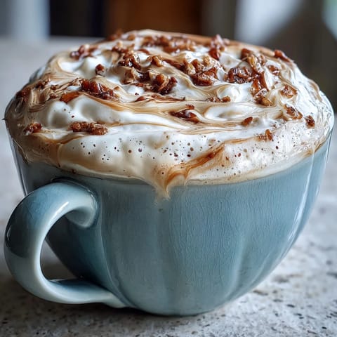 Creamy dandelion tea latte with oat milk and vanilla, a cozy caffeine-free drink with frothy foam and a hint of cinnamon.