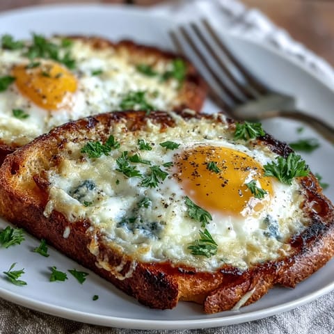 Fluffy cloud eggs with golden yolks baked to perfection, a light and airy breakfast treat for two.
