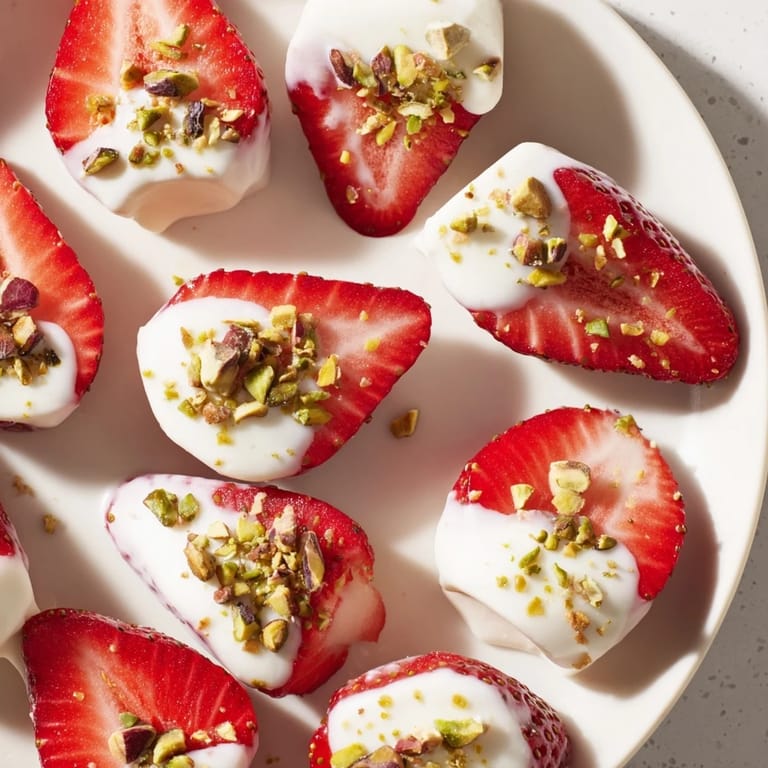 Freshly frozen Yogurt Dipped Strawberry Half-Circles are a simple yet elegant, refreshing treat everyone loves.