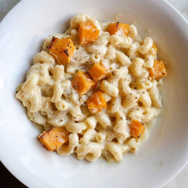 This creamy butternut squash mac offers a delicious, cheesy bite, perfect for fall family dinners.