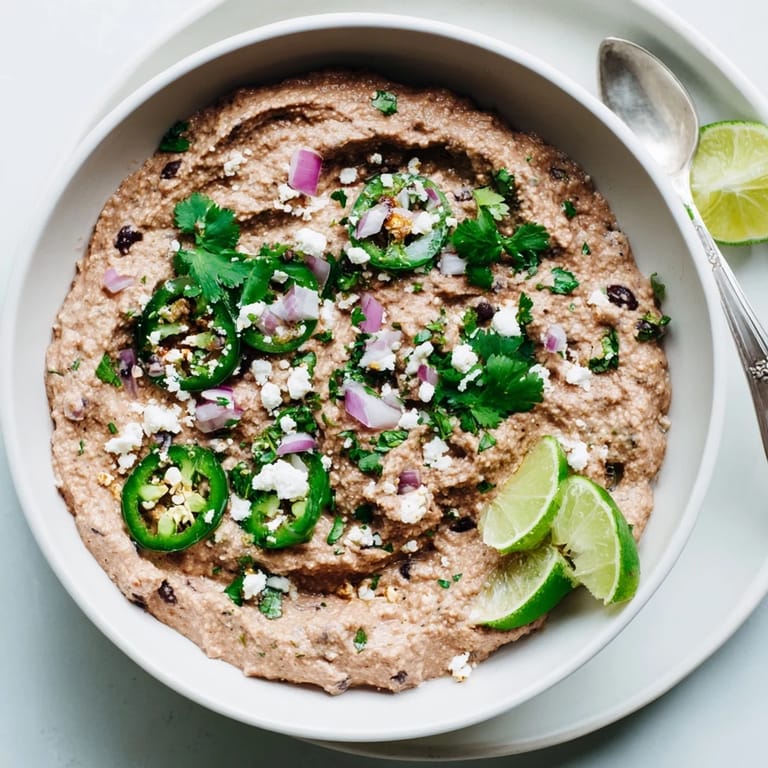 Hearty Spicy Black Bean Dip served in a bowl, ready for taco night fun.
