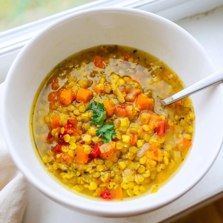 Mung Bean Soup served in a rustic bowl with a side of steamed rice.