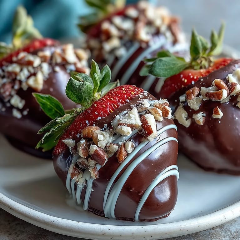 Artfully arranged chocolate-covered strawberries on a white plate, a sweet homemade gift idea for any special occasion.