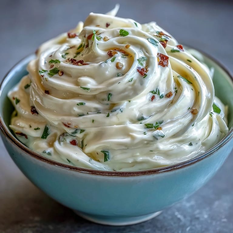 Homemade garlic aioli with a smooth, glossy texture—an irresistible condiment for roasted vegetables or crispy calamari.