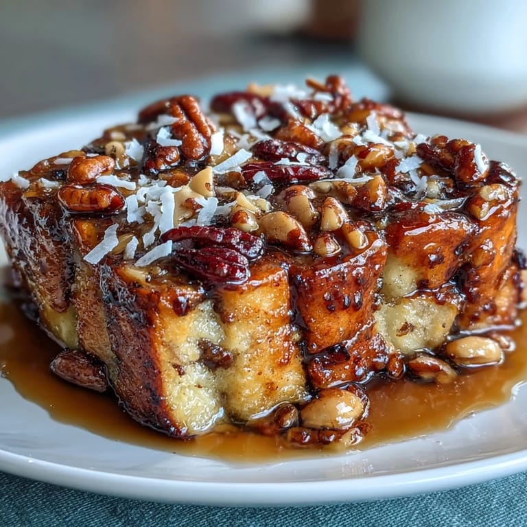 Sweet and savory capirotada Mexicana featuring piloncillo-soaked bread, dried apricots, peanuts, and queso fresco baked to bubbling perfection.