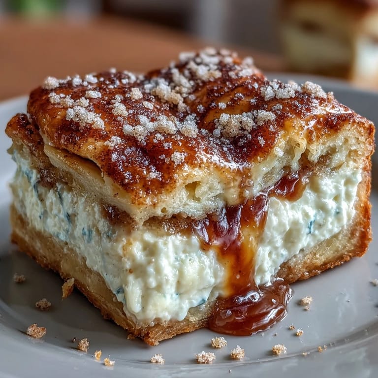 Creamy cheesecake filling layered between crescent dough, baked golden and dusted with cinnamon sugar for Cinco de Mayo.