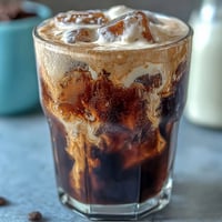 Smooth cold brew coffee with creamy vanilla sweet cream topping served over ice.